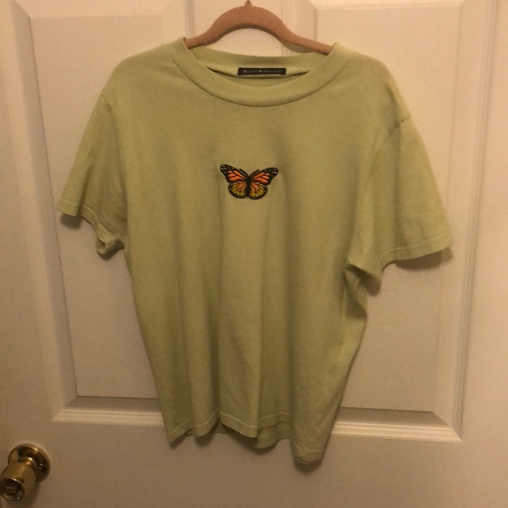 Green butterfly tee